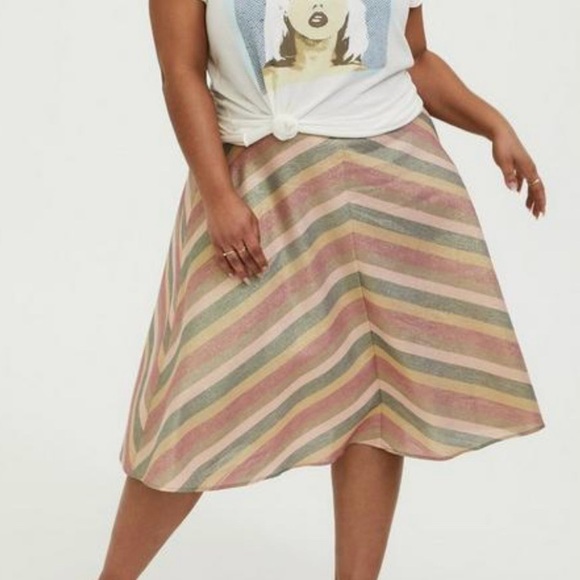 NWT Torrid Colorful Chevron Lurex A Line Midi Skirt Size 3X‎ - Picture 1 of 11